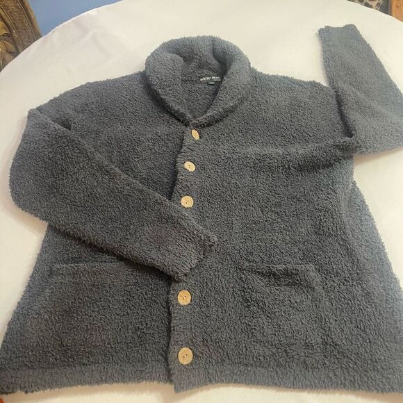 Barefoot Dreams CozyChic Dark Grey Cardigan Sweater Plus Size XXL - Picture 4 of 9